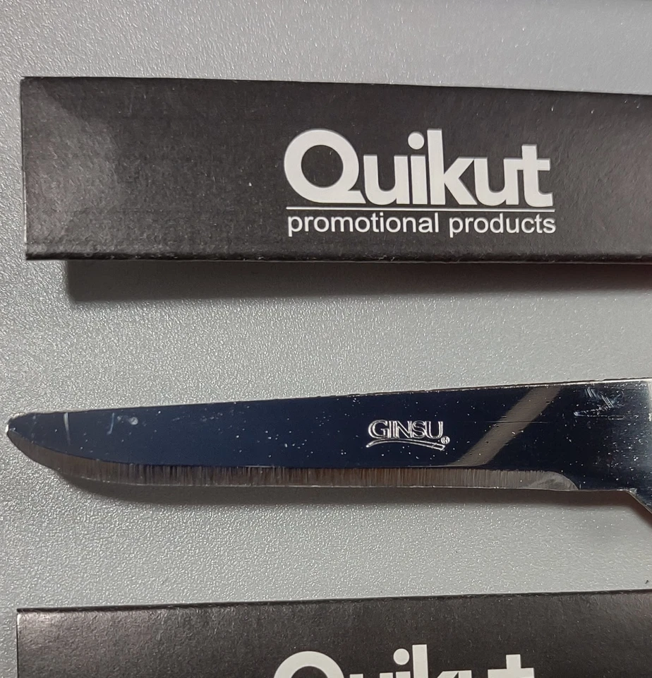 3 cuchillos de pelar Quikut Ginsu ~ hoja de 2,5" ~ mango de plástico color naranja mandarina Foto 2 de 4