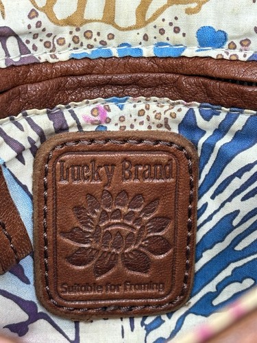 Lucky Brand Vintage brown shoulder cross body bag 100% Lamb Italian Leather - Picture 7 of 13