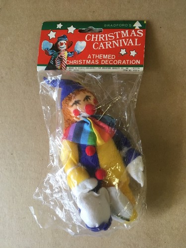 Vintage Bradford's Clown Weihnachten Karneval Thema Weihnachtsdekoration, Taiwan, 5,5"