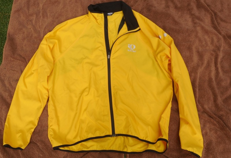 Pearl Izumi Mens XXL Cycling Jacket Full Zip yellow Windbreaker