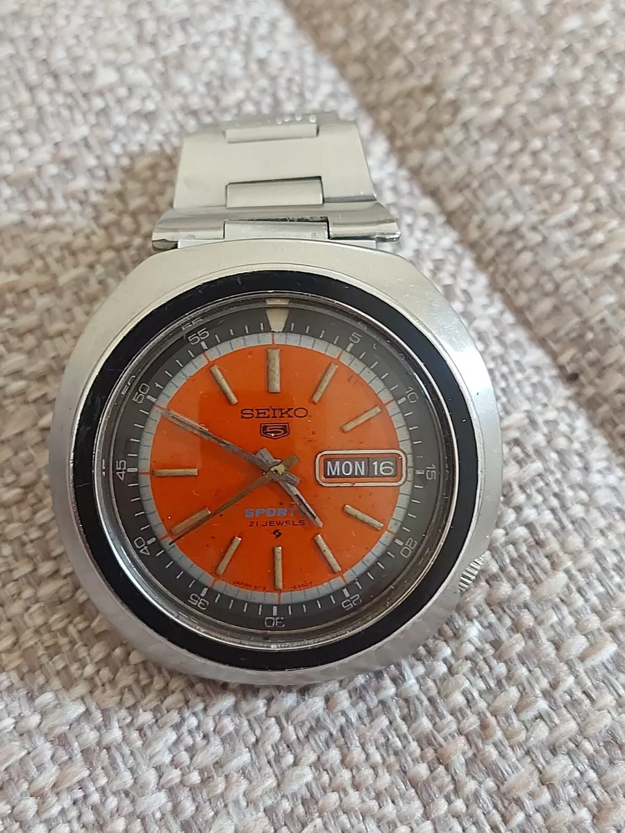 Rare Vintage Seiko 6119-6400 UFO Orange Dial diver 70m Automatic 21jwl Watch
