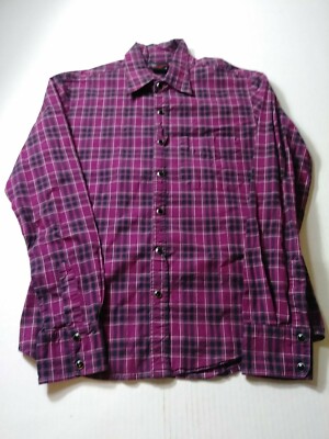 Rock Steady Womens Snap Button Western Shirt Size M Purple Plaid Long Sleeve 