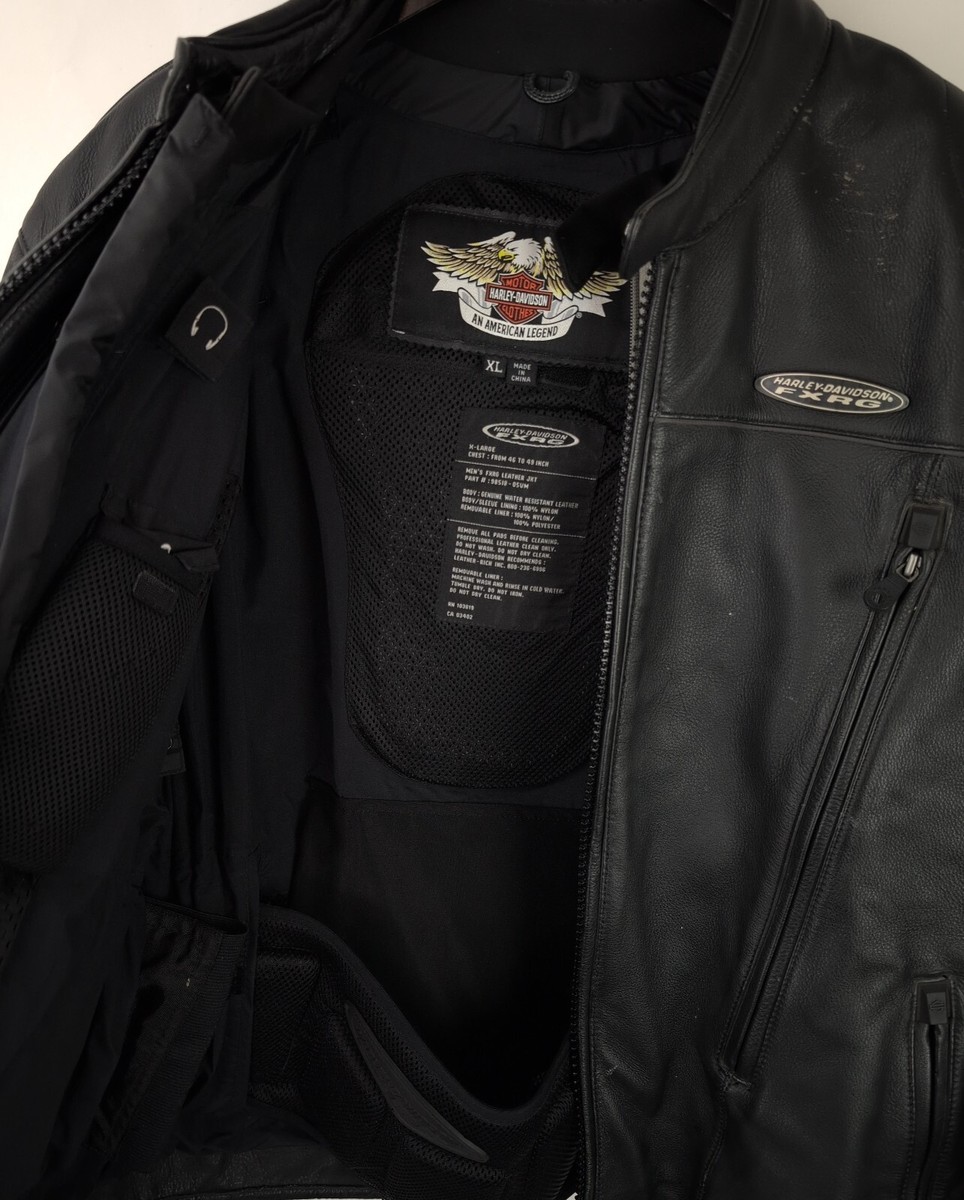 HARLEY DAVIDSON FXRG Men's Sz XL Black Leather Motorcycle Riding
