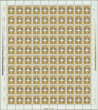 DDR Nr. 3129 w mit WPD, postfrisch im Schalterbogen mit PF I, Bogen, DV, DWD