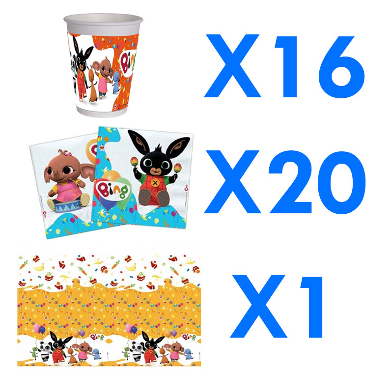 Kit Completo Decorazione Festa Bing - 92 Pezzi Con Palloncini, Tovaglia, Stoviglie E Accessori Per Compleanno Bambini - Foto 5