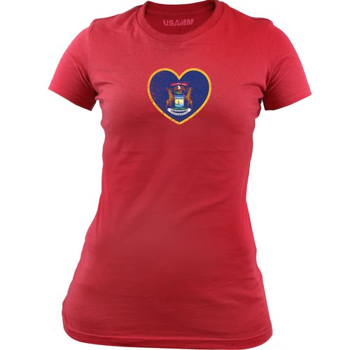Camiseta original para damas con bandera del estado del corazón de Michigan - Imagen 4 de 4