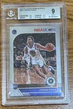 2019-20 Panini NBA Hoops Premium Stock JORDAN POOLE Rookie Card RC #22 BGS 9