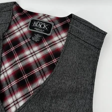 Buckle Vest Mens Medium Plaid Lined Button Front Dress Casual Waistcoat