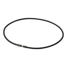 Phiten Rakuwa Magnetic Titanium Necklace, Leather Style, Black/Black, 50Cm 