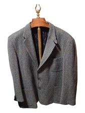 Vtg LL Bean Tweed Blazer Jacket XXL Made in USA Wool Herringbone Thinsulate