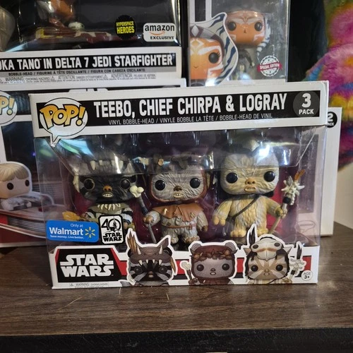 Funko Pop Star Wars Ewok 3 Pack  Teebo Logray Chief Chirpa Walmart exclusive