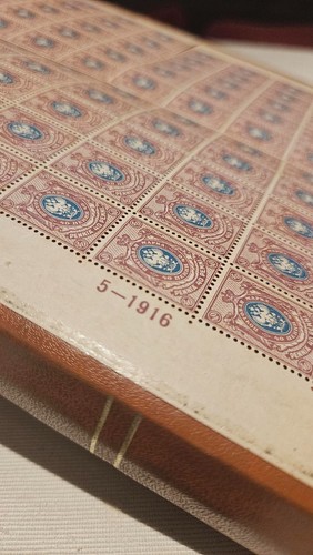 Russian Empire period Finland Coat Of Arms 1916 Full Sheet of 100 Stamps MNH - Picture 10 of 13