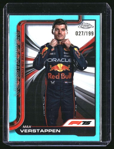 2025 Topps Chrome Formula 1 F1 Max Verstappen Portrait Aqua Refractor 027/199 #1