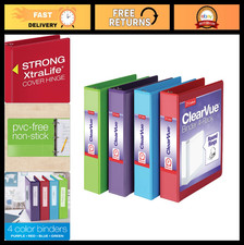 Durable 2-Inch 3 Ring Binders for School  Office, Holds 475 Sheets, 4 Pack