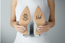 Bridal Wedding Shoe Sticker Decal - 'Walk With Me, Dad' - 106