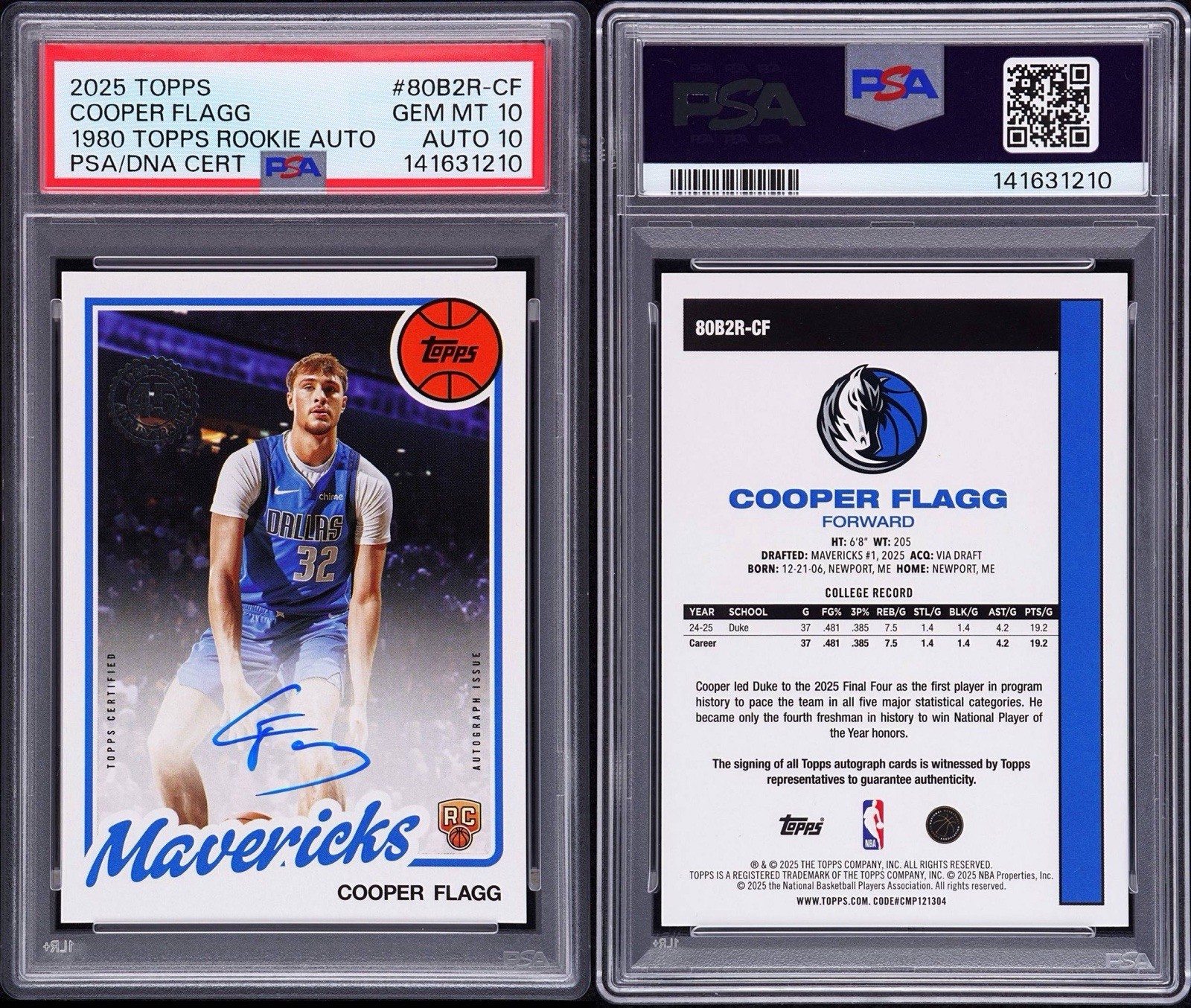 2025 Topps TOPPS 1980-81 TOPPS BASKETBALL ROOKIE AUTOGRAPHS #80B2R-CF Cooper Flagg front