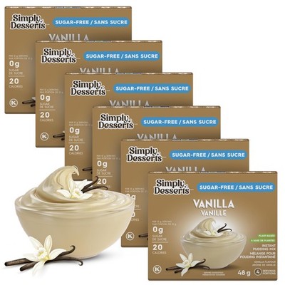 Simply Desserts Vanilla Instant Pudding, Sugar-Free, 6-Pack   Healthy Dessert...