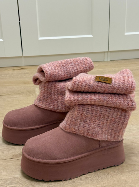 UGG Women's Classic Mini Dipper Legwarmer Boots Pink EU 38 US 7 - Worn Once