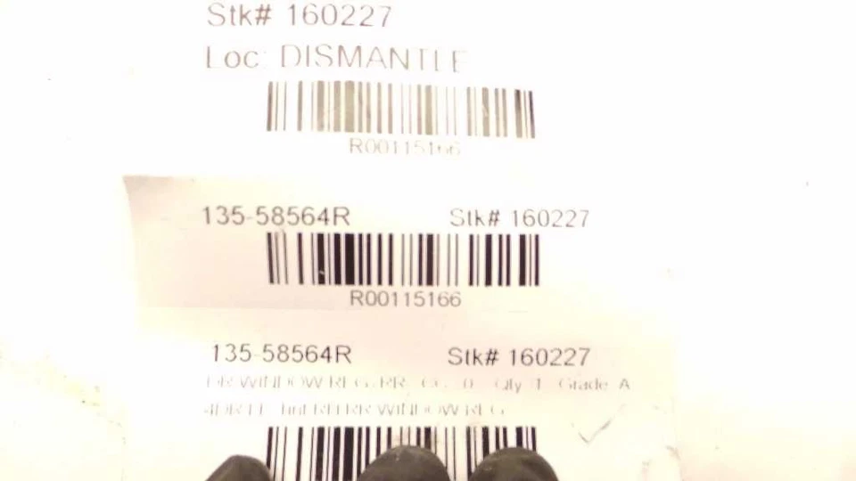 03-08 TOYOTA COROLLA LE PASSENGER SIDE REAR DOOR WINDOW REGULATOR  - Image 4 of 4