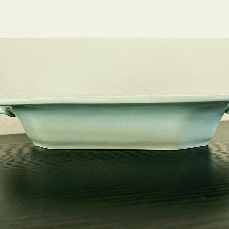 ¡Difícil de encontrar! Plato de verduras con pergamino verde menta de la colección Madison retirado Foto 4 de 4