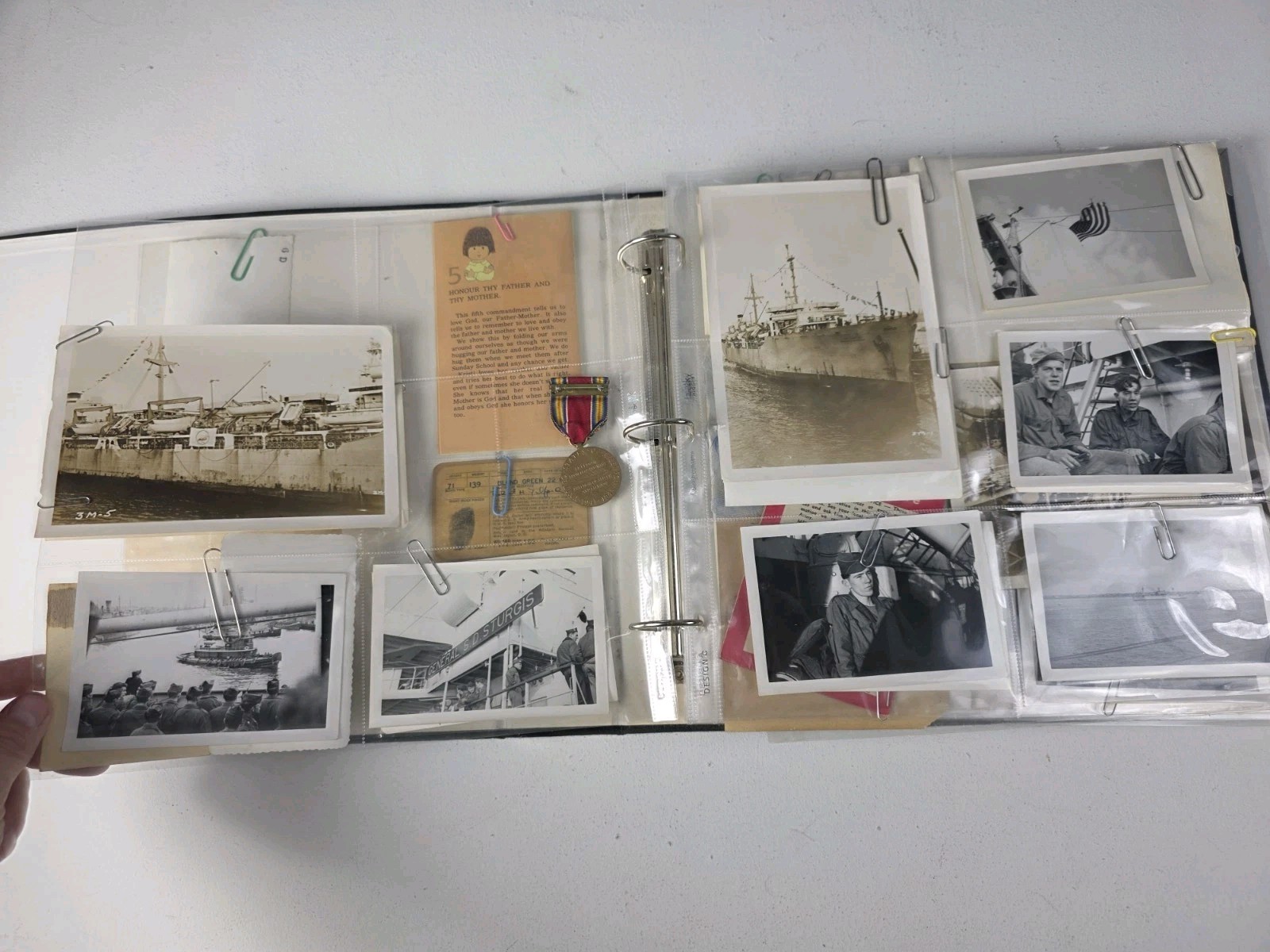 1940s Photo Album B&W Photos World War Drawings Military Airborne Personals Card