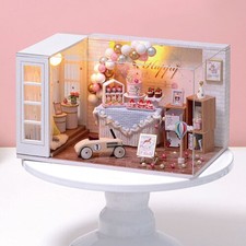 DIY Miniature DollHouse Kit with LED Cottage Model Birthday Gifts for Girl Boy
