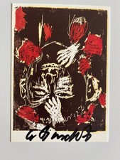 Georg Baselitz (+ 2026) Artcard  Hand von oben und unten hand signiert