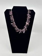 Vintage Hawaiian Natural Shell Purple-Toned Iridescent Sea Shell Pebble Necklace