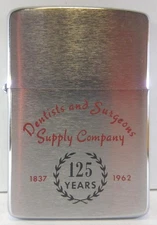 1962 Zippo Lighter Deadstock Unused Box Dentists Surgeons Supply