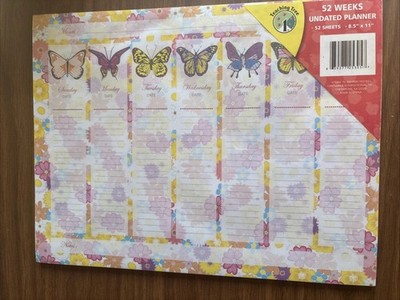 NWT Vintage Teaching Tree Undated Planner Butterfly 52 Sheets Sealed
