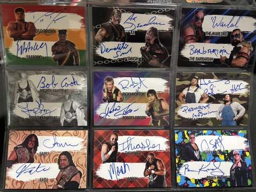 WWE Dual auto cards lot Demolition Rock N Roll Headshrinkers Godwins Tag Team