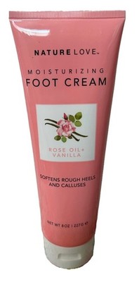 NATURE LOVE ROSE OIL & VANILLA MOISTURIZING FOOT CREAM 8 OZ Sealed