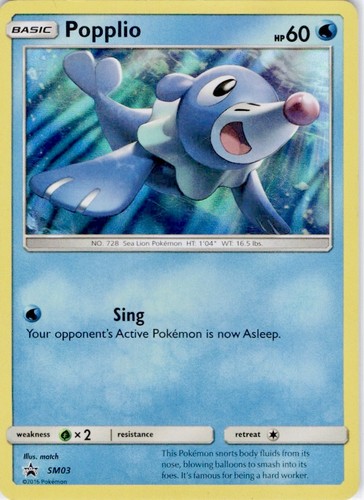Popplio - SM03 Holo Promo Sun & Moon Promo Pokemon Near Mint