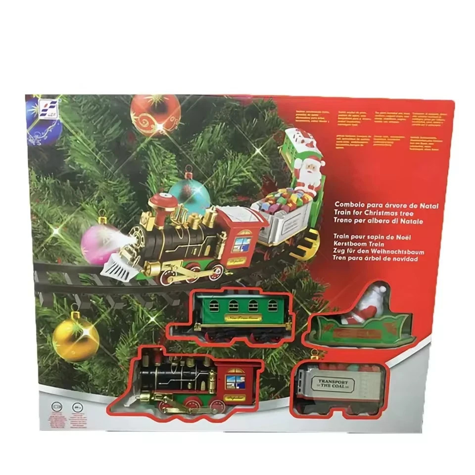 Premium Electric Christmas Train Tracks Set Toys Tree Decoration Light Sound Big
