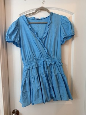 Anna Rae Blue Romper Women s Large