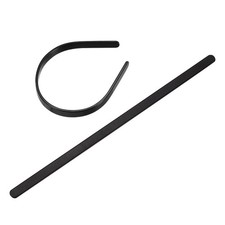 2 Pcs Bracelet Blanks 1/4" x 6 Inch Stainless Steel Stamping Bangle Blank, Black