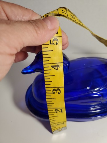 L.E Smith Old Cobalt Blue Glass 2 Pc Mallard Duck Trinket/Candy Dish Vintage - Picture 9 of 9