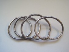 Vtg Silver Tone Bendy Snake Necklace Bracelet Shape Art Some Tarnish Flexible