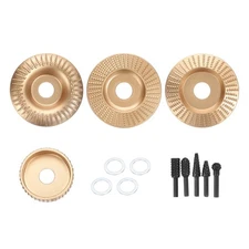 4pcs Wood Carving Wheel 7/8" Arbor W Rotary Rasp Set for 4" 4.5"
