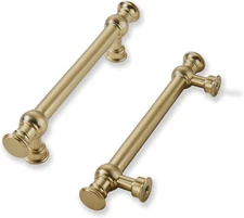 10 Pack 3Inch(76Mm) Hole Center Brushed Brass Cabinet Pulls Solid Heavy Duty Pul
