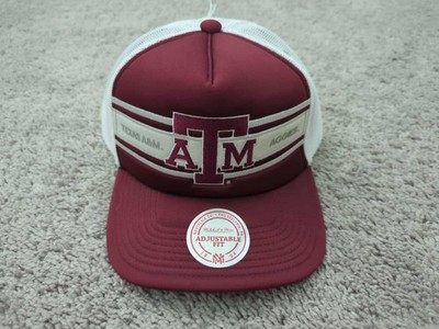 Texas A&M Aggies Hat Cap Mens OSFA NCAA Sideline Trucker Mitchell&Ness NEW