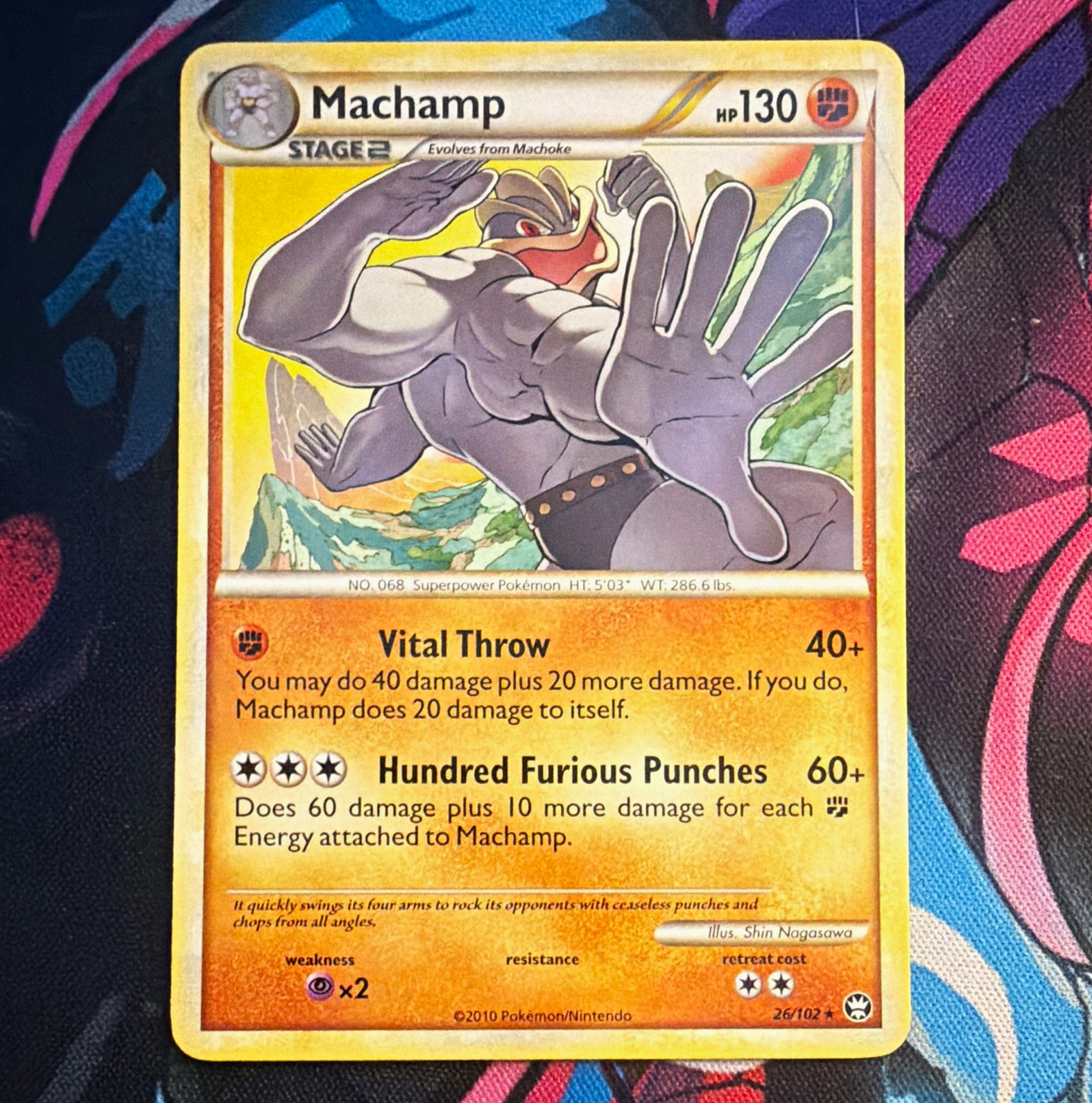 Pokemon TCG Machamp 26/102 Triumphant Rare English Stage 2 130HP Regular