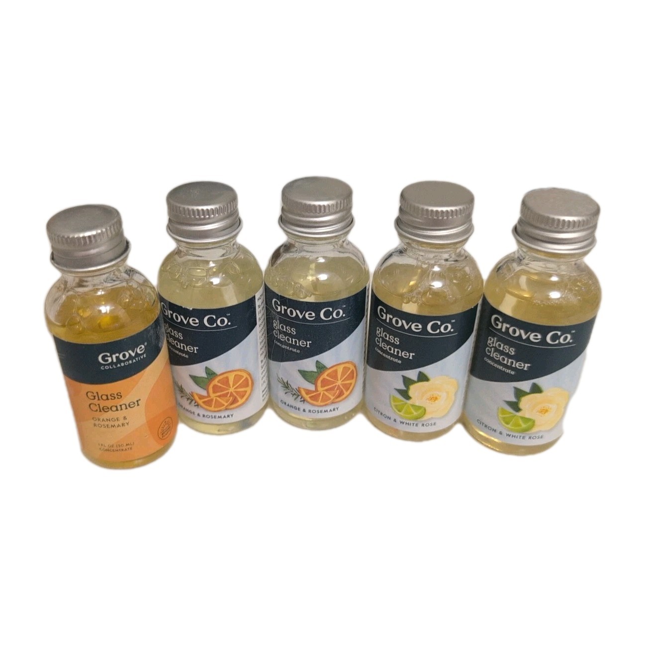 Lot Of 5 Grove Co. Glass Cleaner Concentrate Plant Based - Orange, Citron