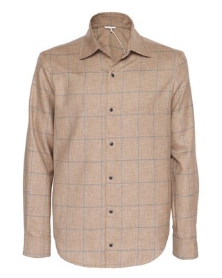 NWT MARCO PESCAROLO ''ZENITH'' shirt JACKET camel blue wool luxury Italy 50
