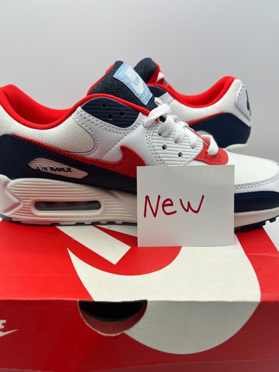 Nike Air Max 90 DJ5170-100 Shoes Unisex M8/W9.5 White Chile Red