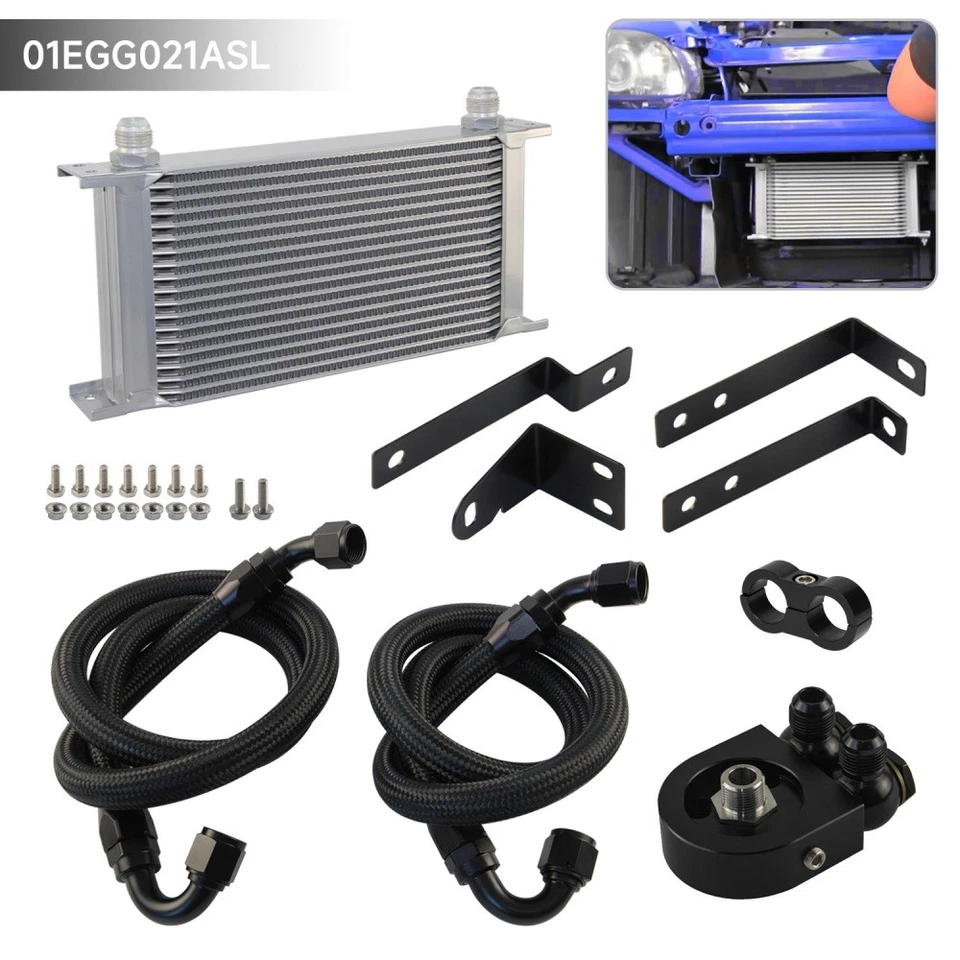 19 Row Bolt On Oil Cooler Kit For Honda S2000 F20C F22C AP1 AP2 2000-2009 Silver - Imagem 3 de 4