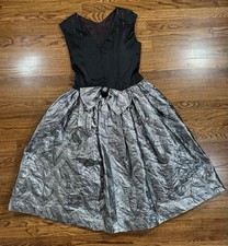 Jan Vanvelden London Full Length Dress Black Silver Women’s Size M