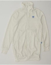ADIDAS Womens Longline Tracksuit Top Jacket UK 6 XS White HD09