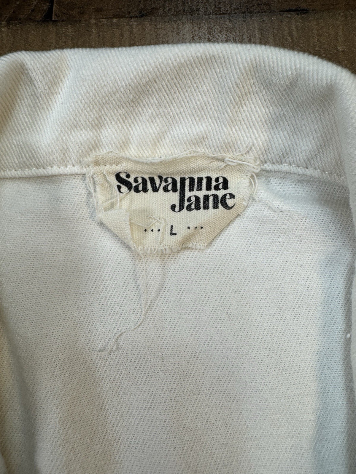 ✨ Savannah Jane White Denim Fringe Jacket - Size … - image 2