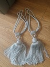 2 Silver Grey Tassel Curtain Tie Backs